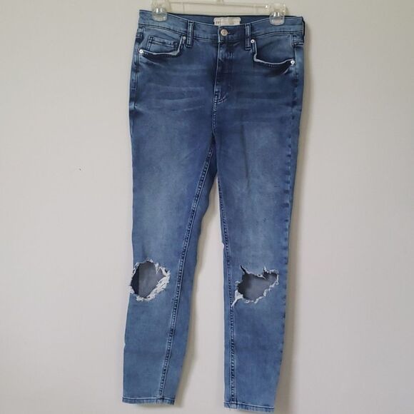 Free People Denim - Free People Jeans Womens sz  29 High Waist Distressed Denim Blue